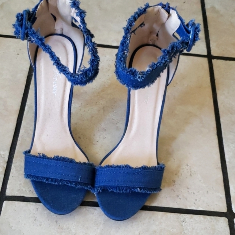 Forever 21 Distressed Denim Heels